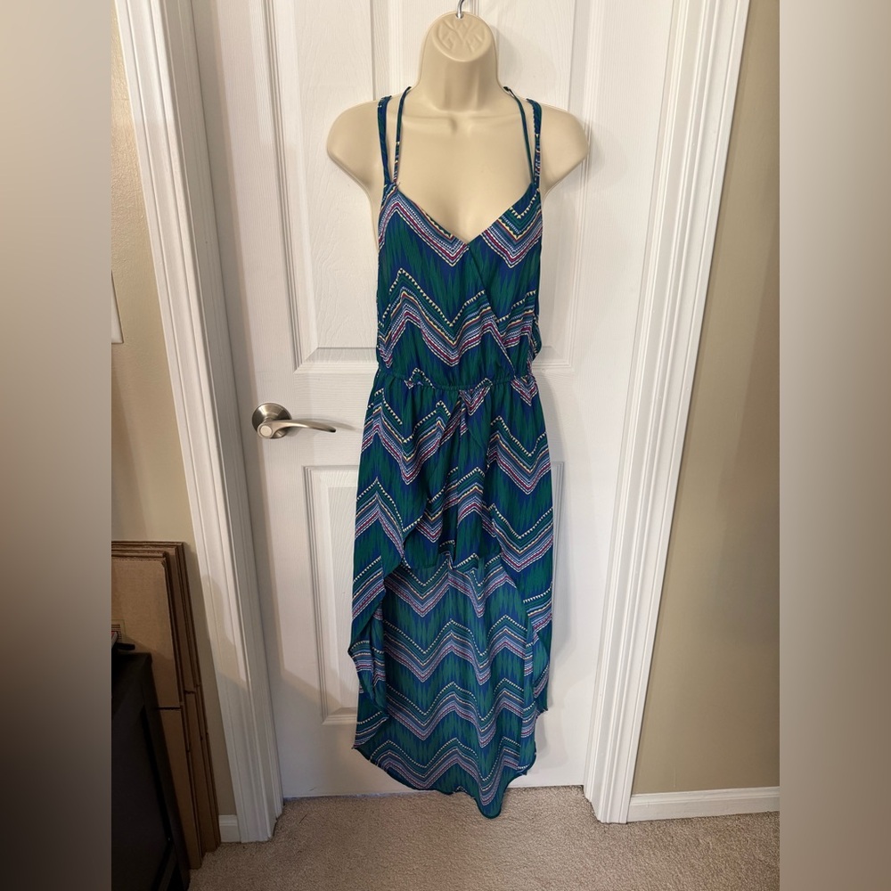 Candie's Vibrant Striped High Low Dress